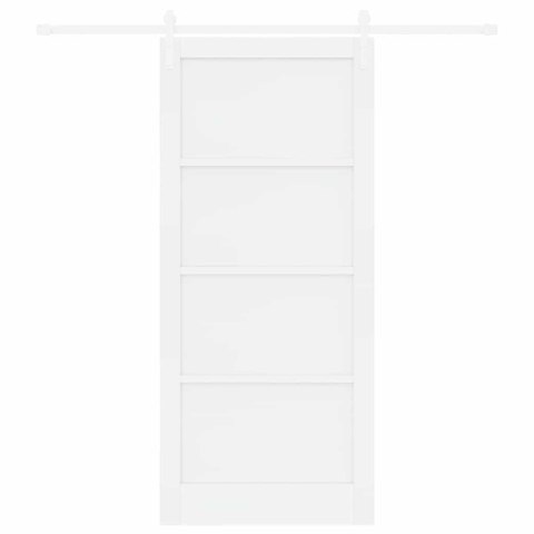 Drzwi przesuwne Biały 93 x 211 cm Lite drewno sosnowe