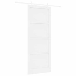 Drzwi przesuwne Biały 93 x 232 cm Lite drewno sosnowe