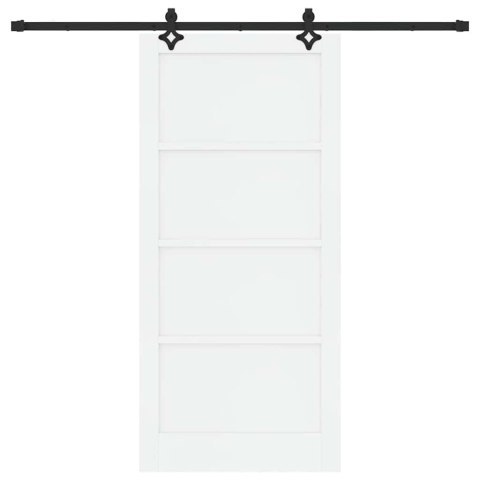 Drzwi przesuwne ORKDAL Biały 93 x 202 cm Lite drewno sosnowe