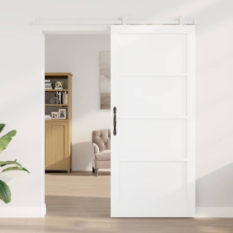 Drzwi przesuwne ORKDAL Biały 93 x 211 cm Lite drewno sosnowe