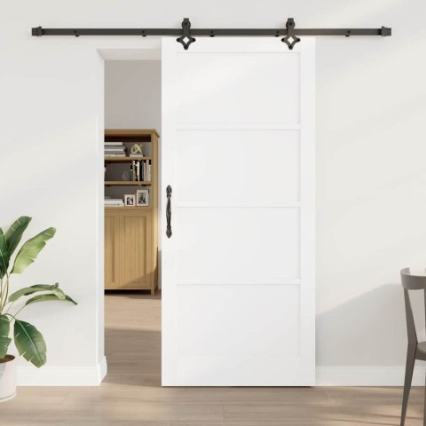 Drzwi przesuwne ORKDAL Biały 93 x 211 cm Lite drewno sosnowe