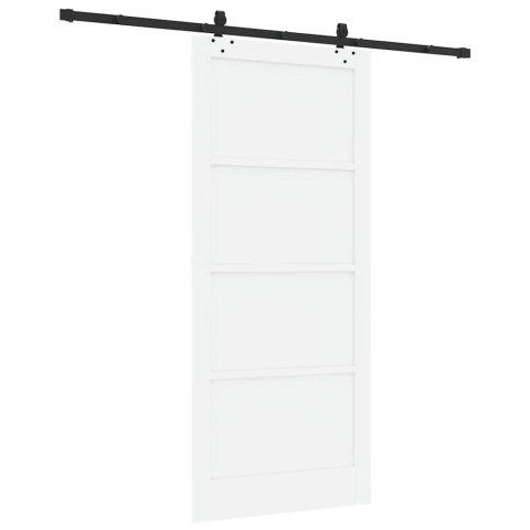 Drzwi przesuwne ORKDAL Biały 93 x 211 cm Lite drewno sosnowe