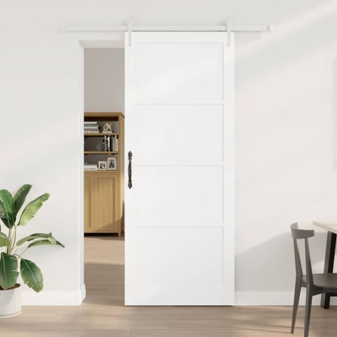 Drzwi przesuwne ORKDAL Biały 93 x 232 cm Lite drewno sosnowe