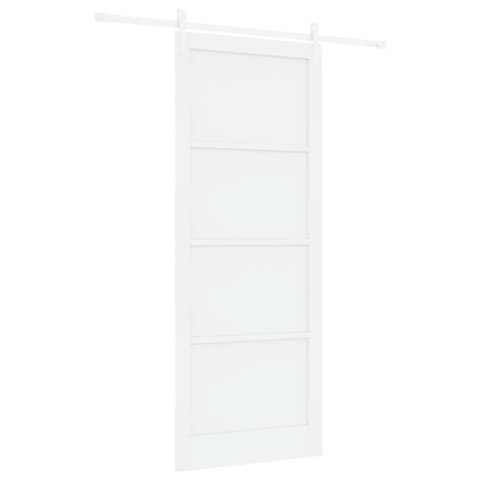 Drzwi przesuwne ORKDAL Biały 93 x 232 cm Lite drewno sosnowe