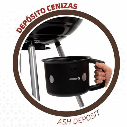 Grill Węglowy na Kólkach Aktive Textilene 57 x 86 cm Czarny