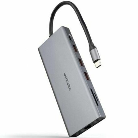 HUB USB NANOCABLE Hub 12en1 Szary 18 cm