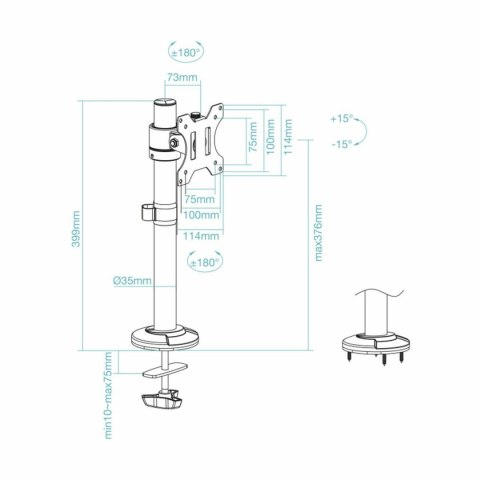 Uchwyt Stołowy do Monitora TooQ DB1131TN-B 17" 32" 8 kg