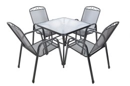 Stół ogrodowy ZWMT, 80 x 80 cm, metalowy z blatem szklanym