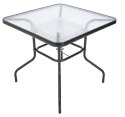 Stół ogrodowy ZWMT, 80 x 80 cm, metalowy z blatem szklanym