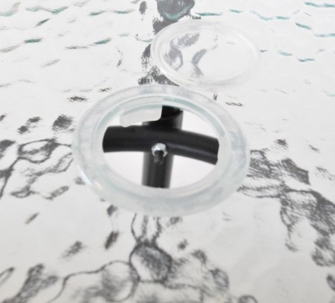 Stół ogrodowy ZWMT, 80 x 80 cm, metalowy z blatem szklanym