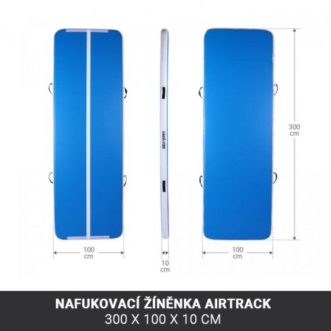 AirTrack mata gimnastyczna 300x100x10 cm z pompką i torbą