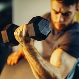 MOVIT Sześciokątne gumowe hantle 2 kg zestaw 2 sztuki