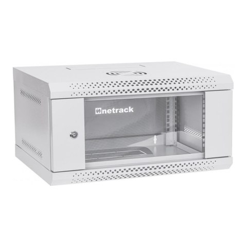 Szafa wisząca RACK 19" 4U, 400mm, Netrack ECO-Line, szara, drzwi przeszklone