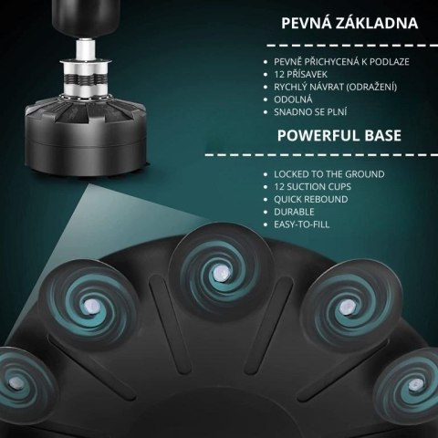 Wolnostojący worek bokserski 175 cm z podstawą i sprężynami