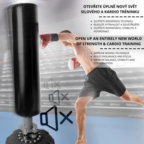 Wolnostojący worek bokserski 175 cm z podstawą i sprężynami