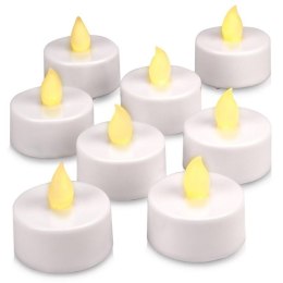 Zestaw 8 LED świeczek tealight z timerem, ciepła biel