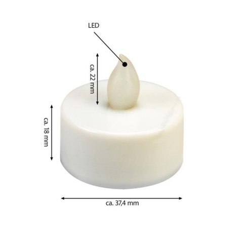 Zestaw 8 LED świeczek tealight z timerem, ciepła biel