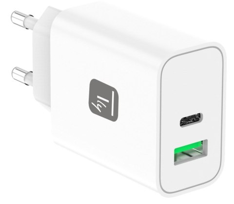 TECHLY ŁADOWARKA SIECIOWA GAN USB-C 30W PD I USB-A