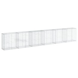 Kosz gabionowy z pokrywą, 600x50x100 cm, galwanizowane żelazo