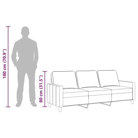 Sofa 3-osobowa, winna czerwień, 180 cm,tapicerowana tkaniną