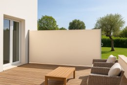 Wysuwana osłona boczna, 200 x 500 cm, beżowa