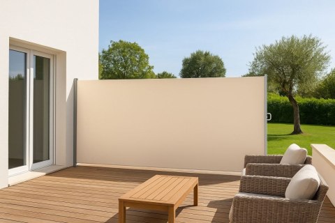 Wysuwana osłona boczna, 200 x 500 cm, beżowa