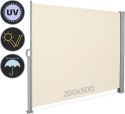 Wysuwana osłona boczna, 200 x 500 cm, beżowa