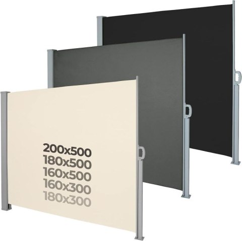 Wysuwana osłona boczna, 200 x 500 cm, beżowa