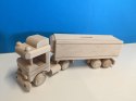 Bukowa skarbonka ciężarówka, naturalne drewno, ręczna robota
