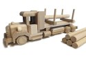 Ciężarówka drewniana z kłodami, buk, bez lakieru, 38 cm