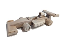 Drewniana formuła z buku, dekoracyjna, ruchome koła, 28 cm