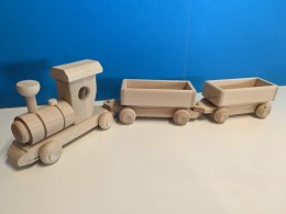 Drewniany pociąg z wagonikami bukowymi, naturalny, 56 cm
