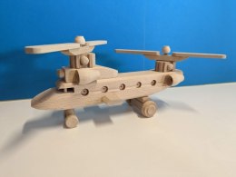Helikopter z drewna bukowego, ręcznie szlifowany, 40 cm