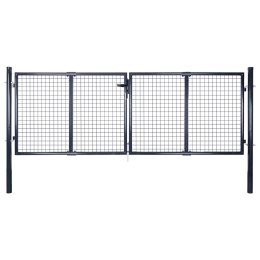 Brama ogrodowa z siatki ocynkowanej, stal 300x75 cm, szara