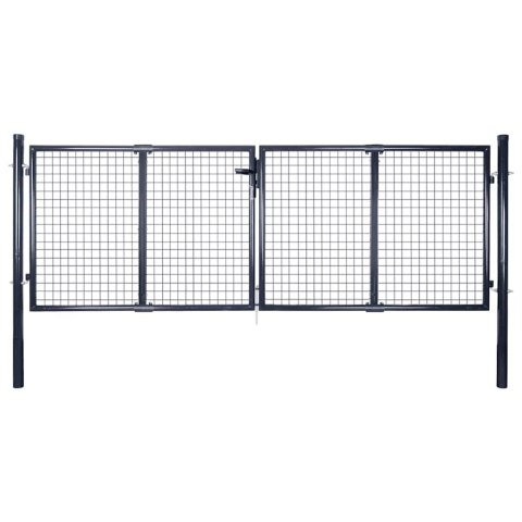 Brama ogrodowa z siatki ocynkowanej, stal 300x75 cm, szara