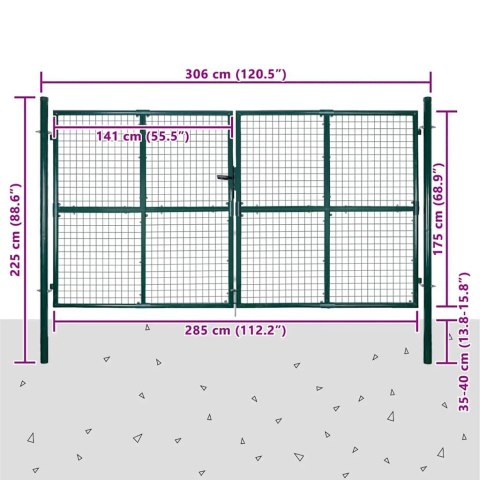 Ogrodowa brama ogrodowa z siatki, krata ścienna, 300x175 cm