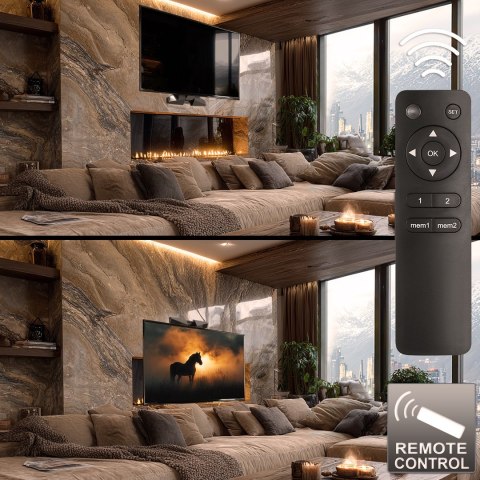 MACLEAN UCHWYT DO TV ELEKTRYCZNY NAD KOMINEK 37"-70" 35KG Z PILOTEM MC-891 (WYPRZEDAŻ)