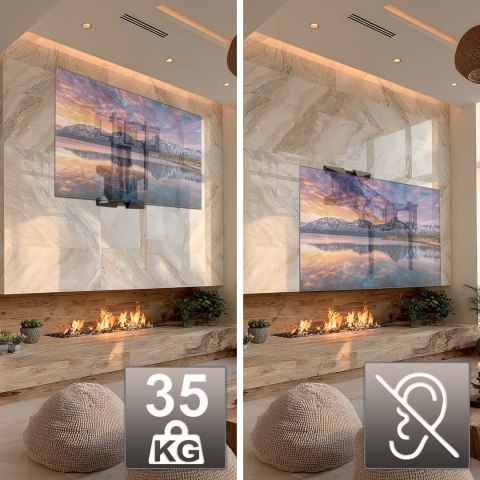 MACLEAN UCHWYT DO TV ELEKTRYCZNY NAD KOMINEK 37"-70" 35KG Z PILOTEM MC-891 (WYPRZEDAŻ)