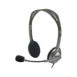 Słuchawki z Mikrofonem Logitech 981-000593 Szary