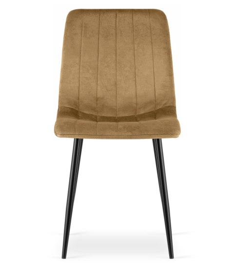 Krzesło LAVA - brązowy aksamit / nogi czarne x 4