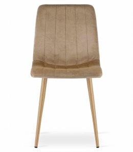 Krzesło LAVA - brązowy aksamit / nogi kolor drewna x 1