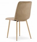 Krzesło LAVA - brązowy aksamit / nogi kolor drewna x 4