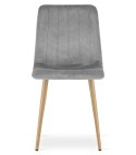 Krzesło LAVA - jasny szary aksamit / nogi kolor drewna x 1