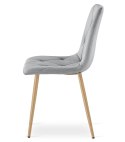 Krzesło LIBRA - jasny szary aksamit / nogi kolor drewna x 3