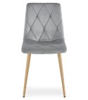 Krzesło LIBRA - jasny szary aksamit / nogi kolor drewna x 3