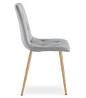 Krzesło LIBRA - jasny szary aksamit / nogi kolor drewna x 4