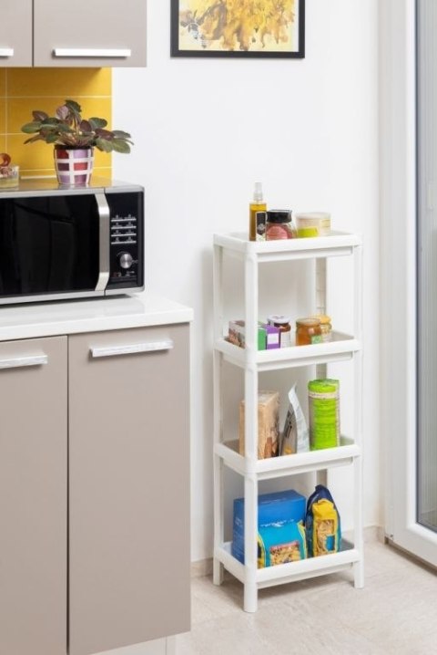 LINDA Regał czteropoziomowy, biały