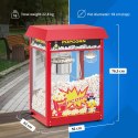 Maszyna urządzenie do prażenia popcornu retro 1500 W 5 kg/h - czerwona