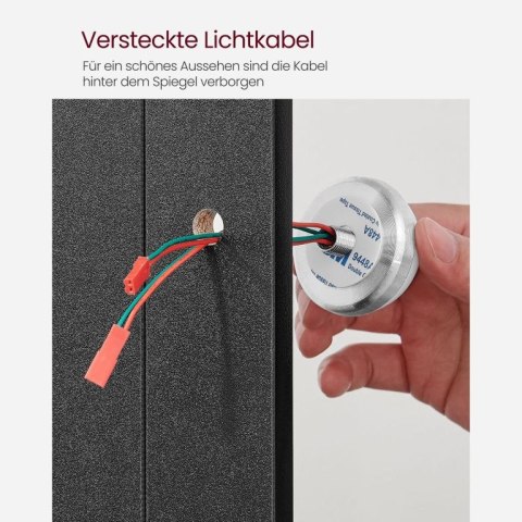 Nowoczesna toaletka LED z lustrem, czarna, 80x40x145 cm