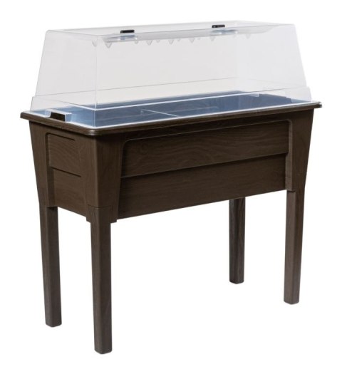 Podwyższona plastikowa donica NIAGARA, brązowa